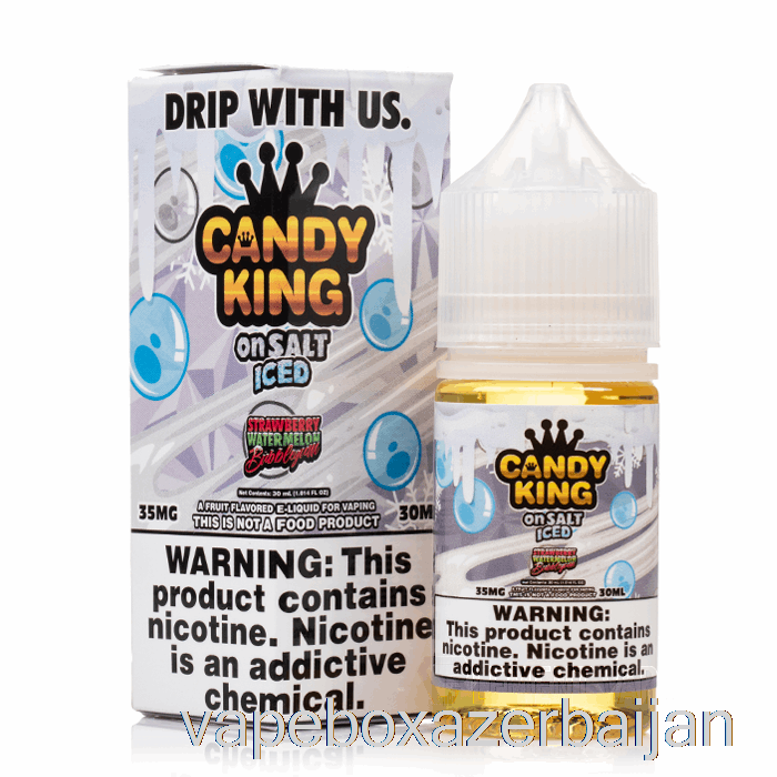 E-Juice Vape ICED Strawberry Watermelon Bubblegum - Candy King On Salt - 30mL 50mg